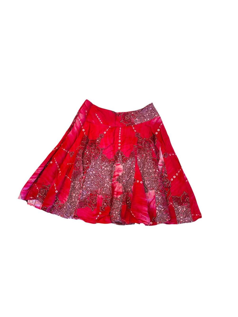 paisley printed flare skirt